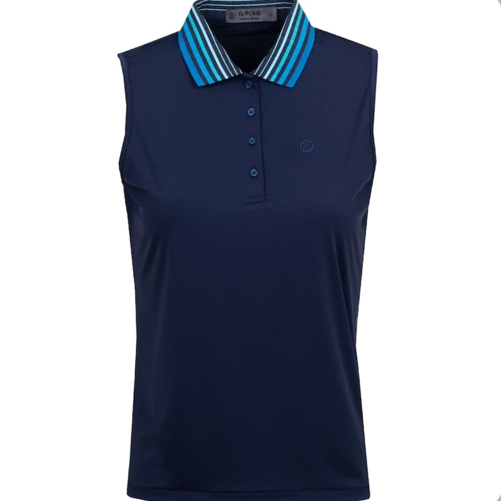 G/FORE Pleated Collar Sleeveless Polo Shirt Twilight